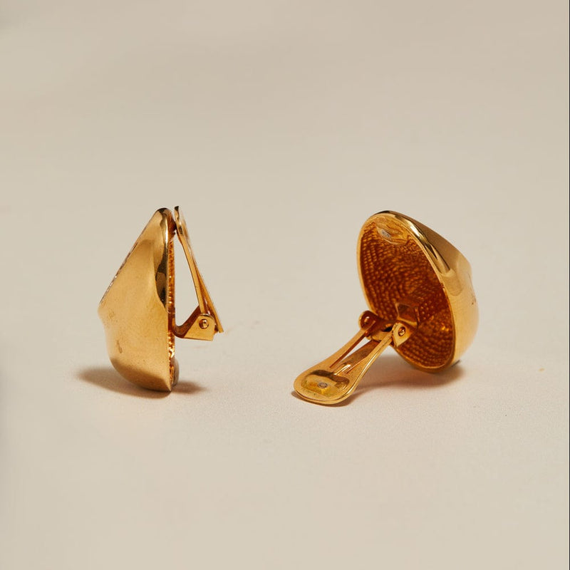 Statement Earring ONE Vintage Crystal Paved Domed Clip-On Earrings Orelia Jewellery