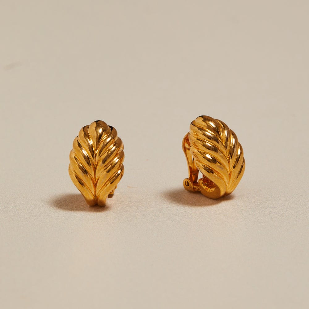 Statement Earring ONE Vintage Leaf Clip-On Earrings Orelia Jewellery