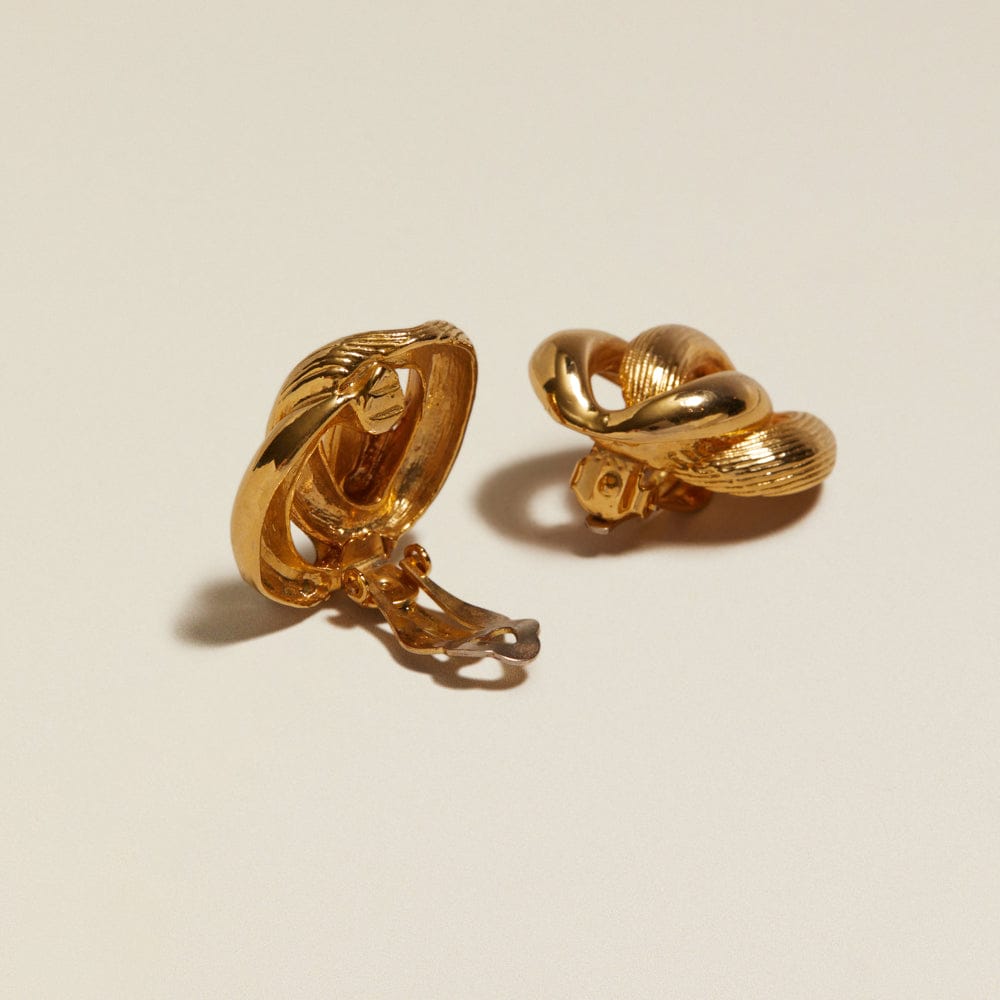 Statement Earring ONE Vintage Mixed-Texture Clip-On Earrings Orelia Jewellery