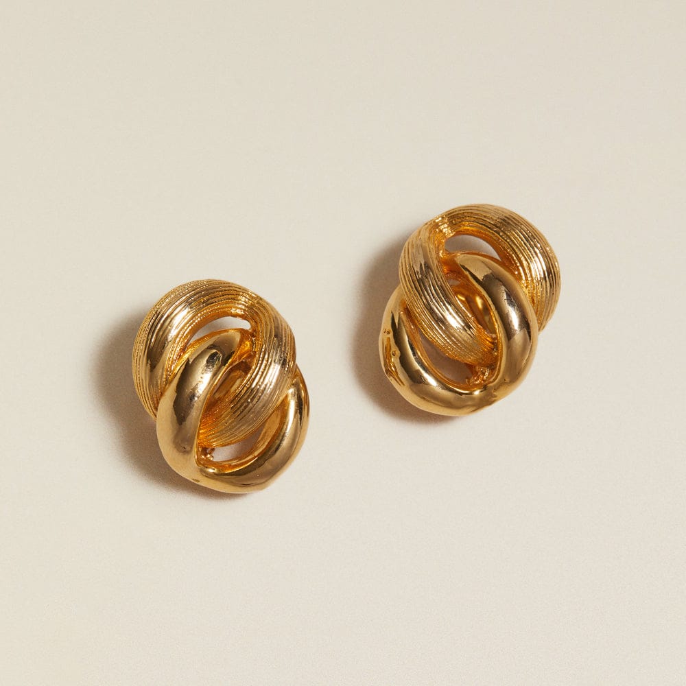 Statement Earring ONE Vintage Mixed-Texture Clip-On Earrings Orelia Jewellery