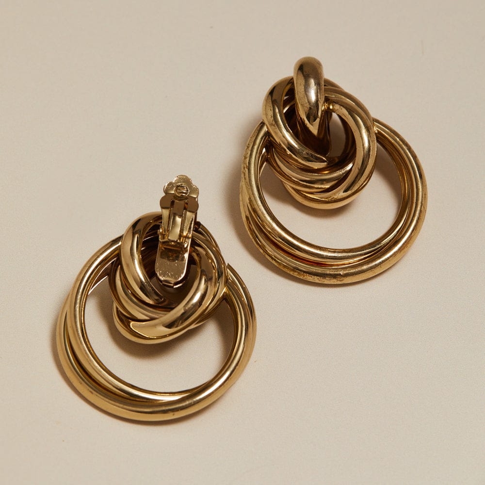 Statement Earring ONE Vintage Oversized Interlocking Earrings Orelia Jewellery
