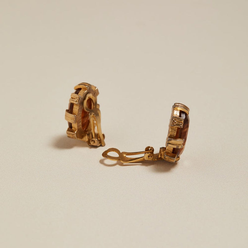 Statement Earring ONE Vintage Tiger's Eye Clip On Earrings Orelia Jewellery