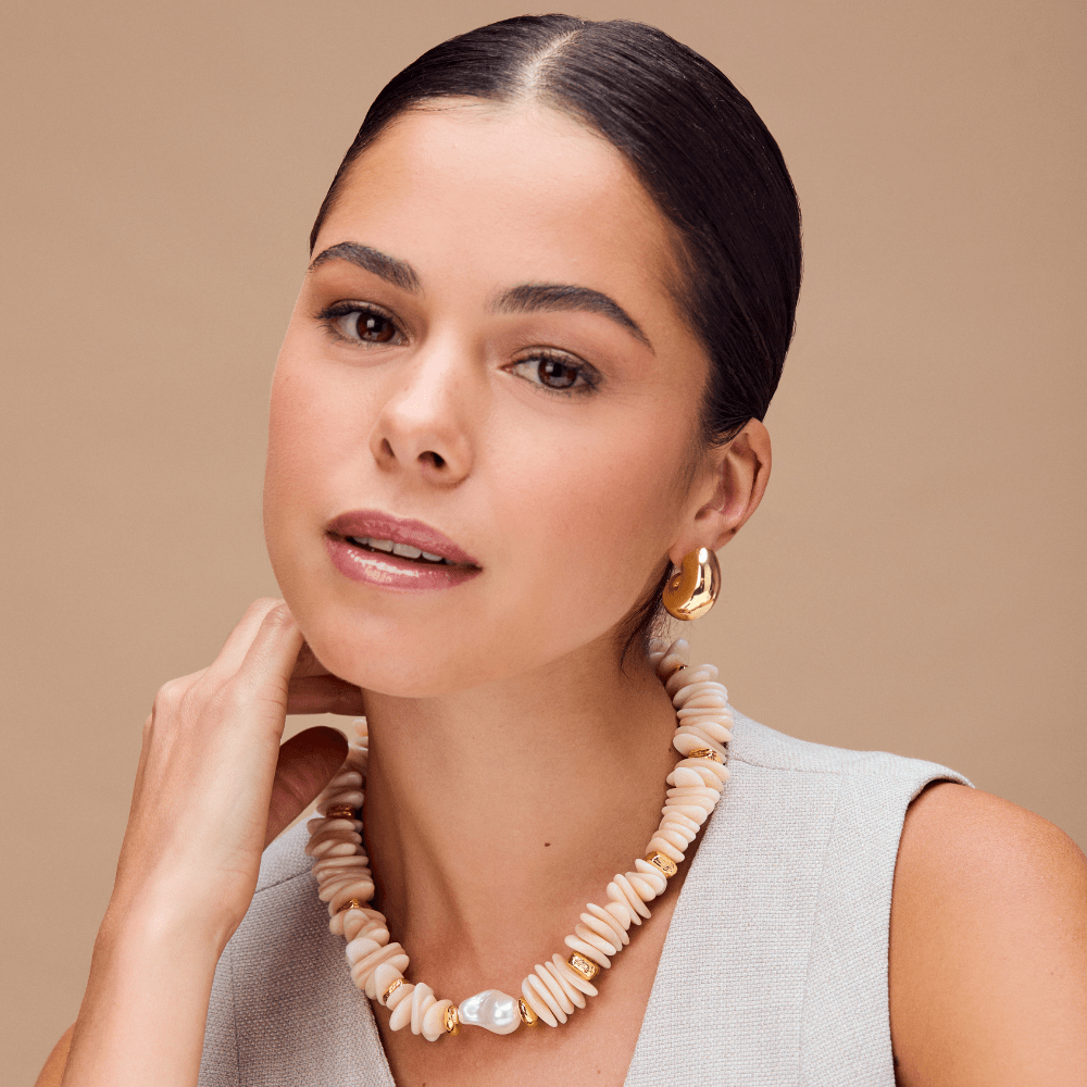 Statement Earring Polished Ammonite Domed Studs Orelia Jewellery