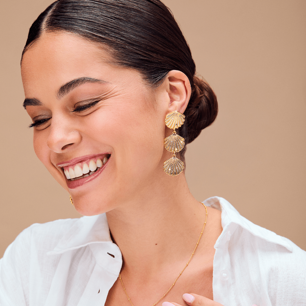 Statement Earring Statement Embellished Shell Drop Earrings Orelia Jewellery