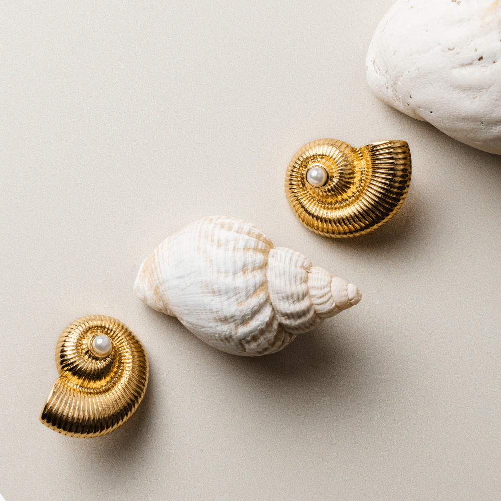 Statement Earring Textured Ammonite Statement Studs Orelia Jewellery