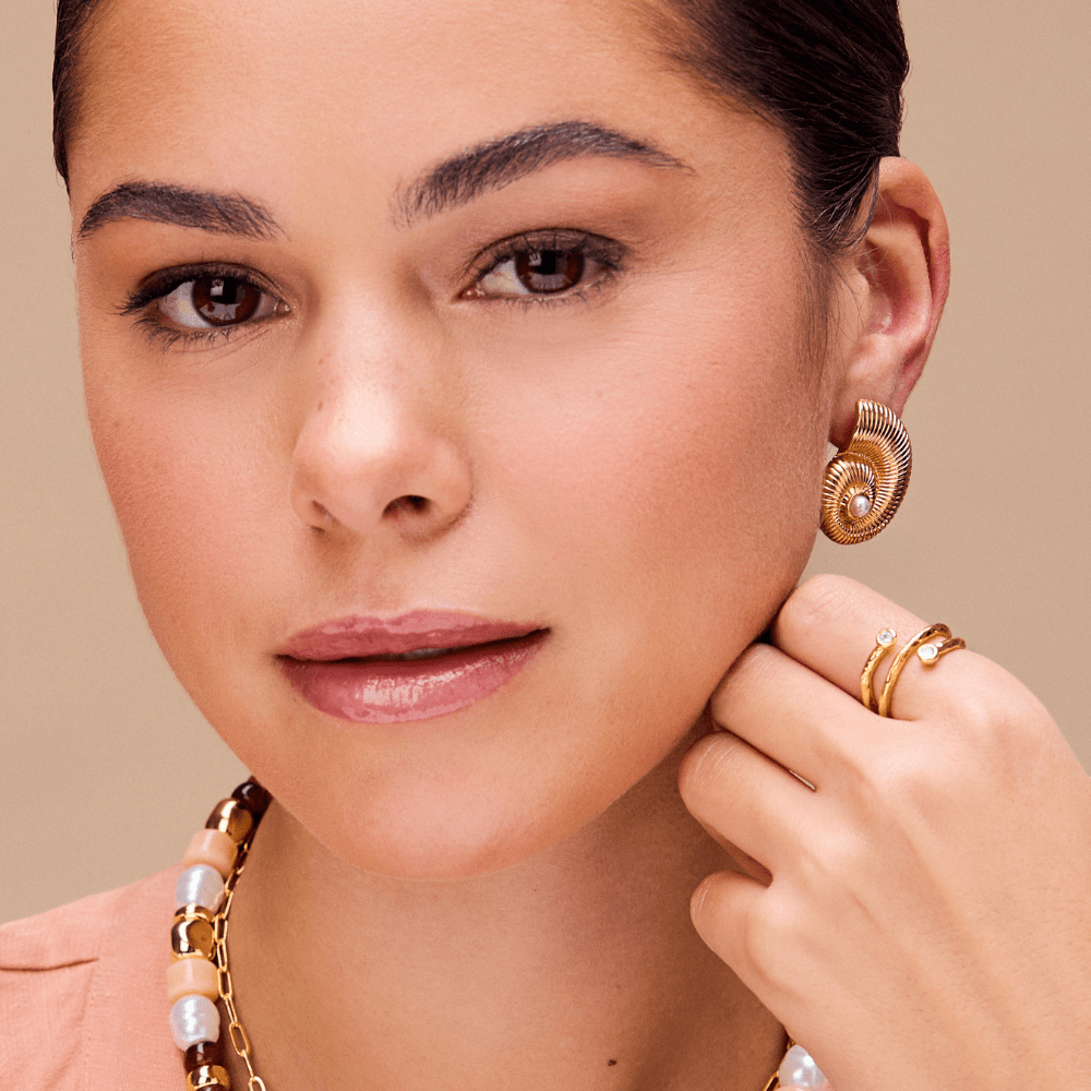 Statement Earring Textured Ammonite Statement Studs Orelia Jewellery