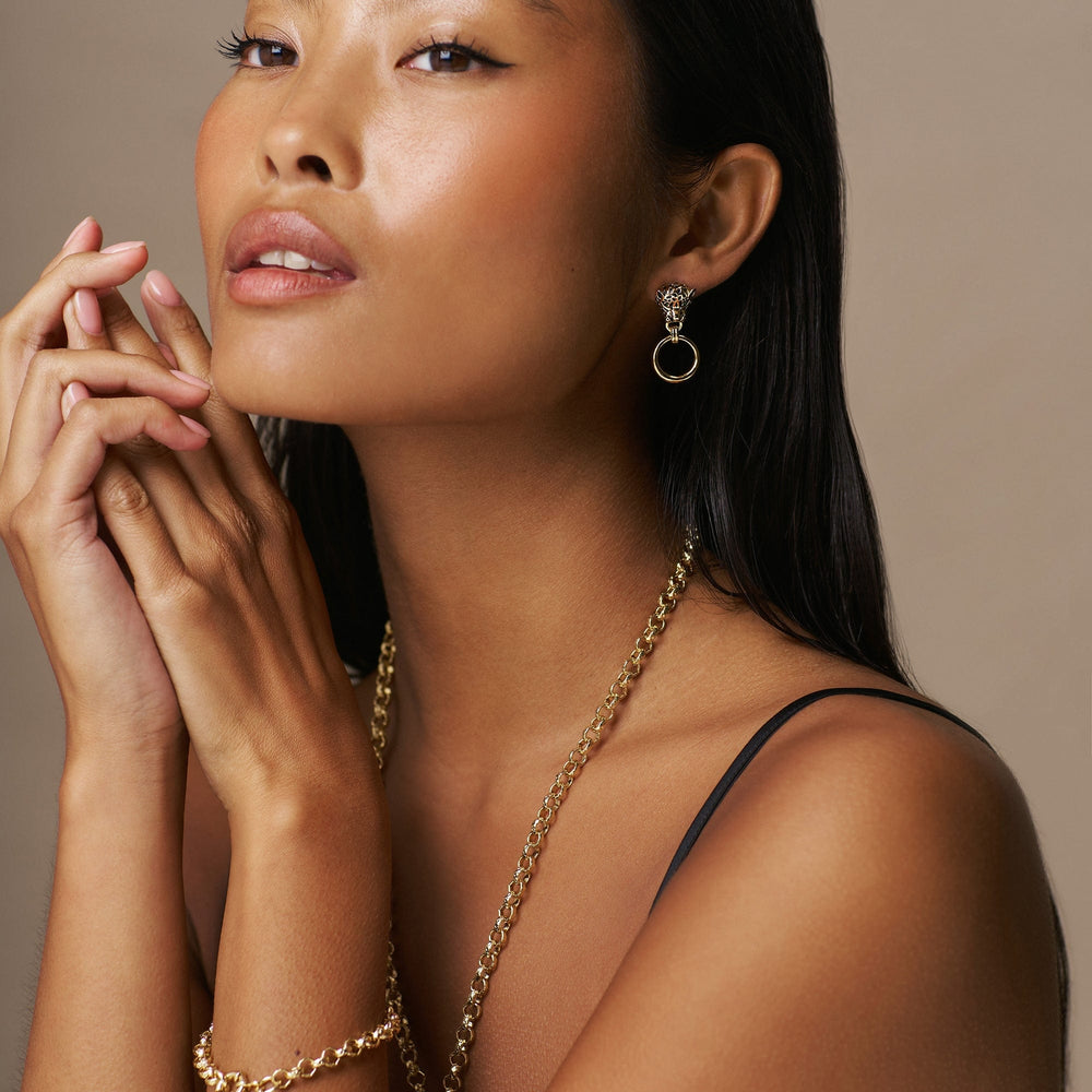 Statement Earrings Panther Doorknocker Earrings Orelia Jewellery