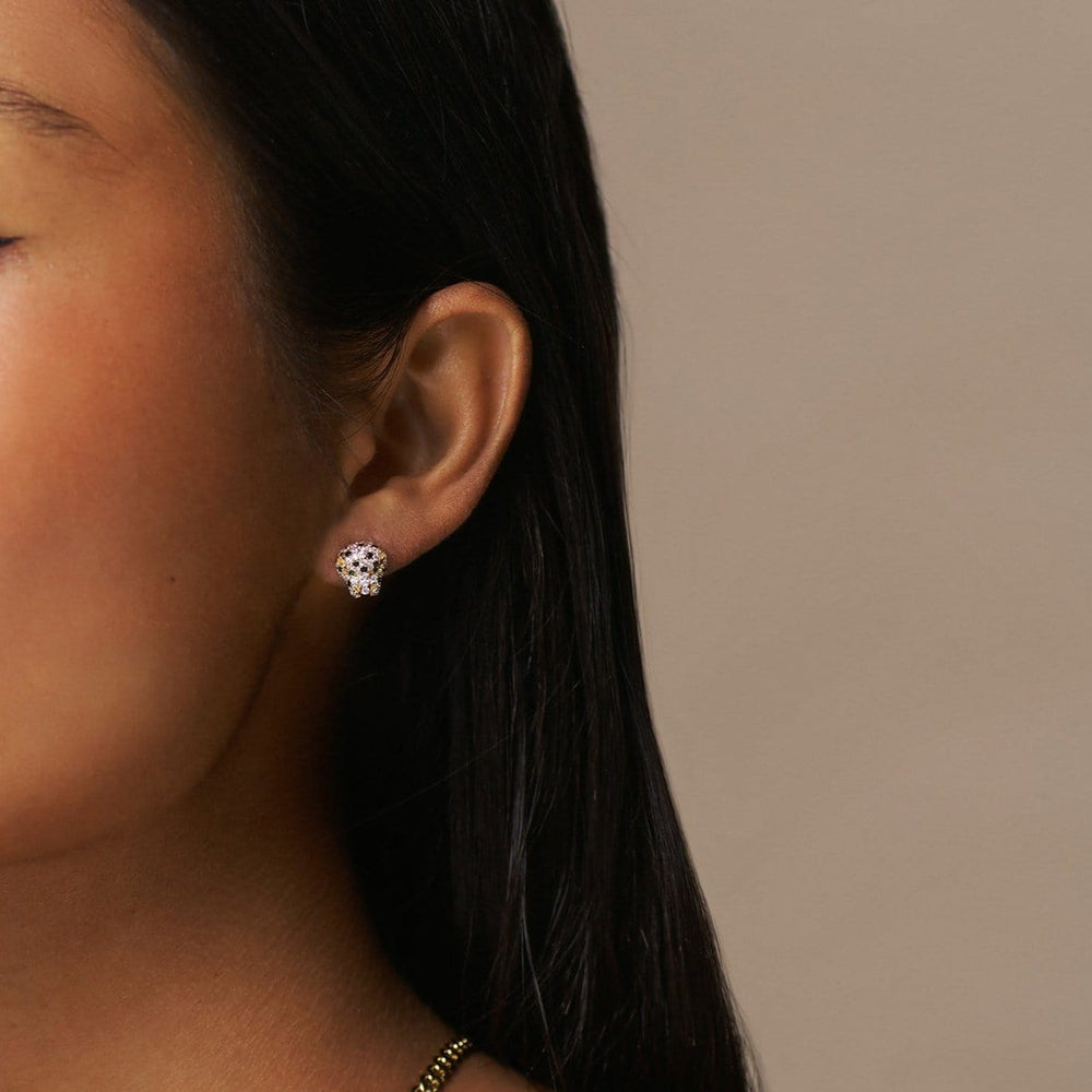 Statement Earrings Pave Panther Stud Earrings Orelia Jewellery