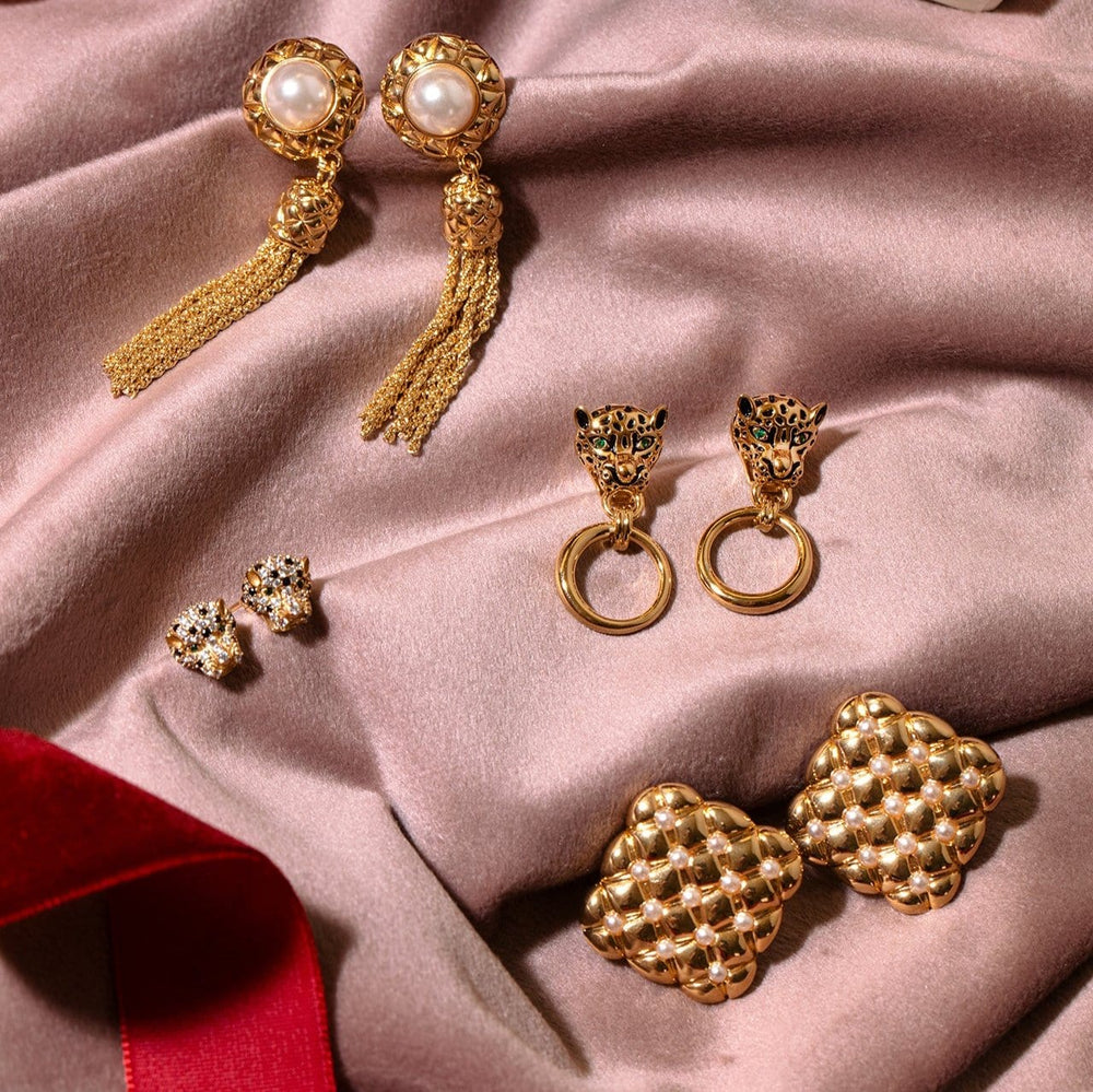 Statement Earrings Pearl & Quilt Tassel Earrings Orelia Jewellery