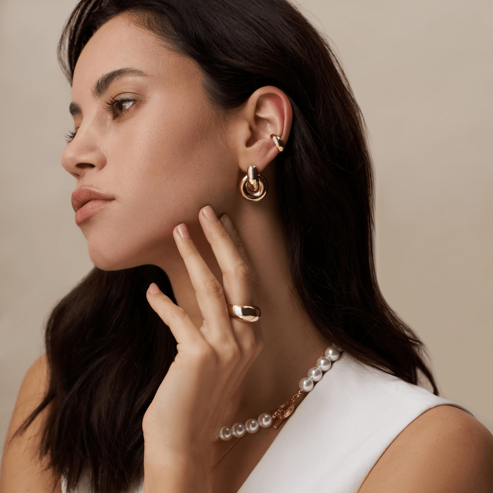 Statement Earrings Polished Door Knocker Earrings Orelia Jewellery