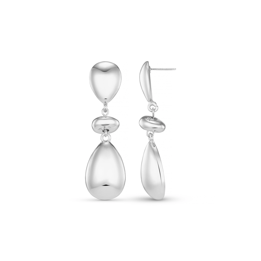 Statement Earrings Polished Statement Mix Drop Earrings - Silver Orelia Jewellery