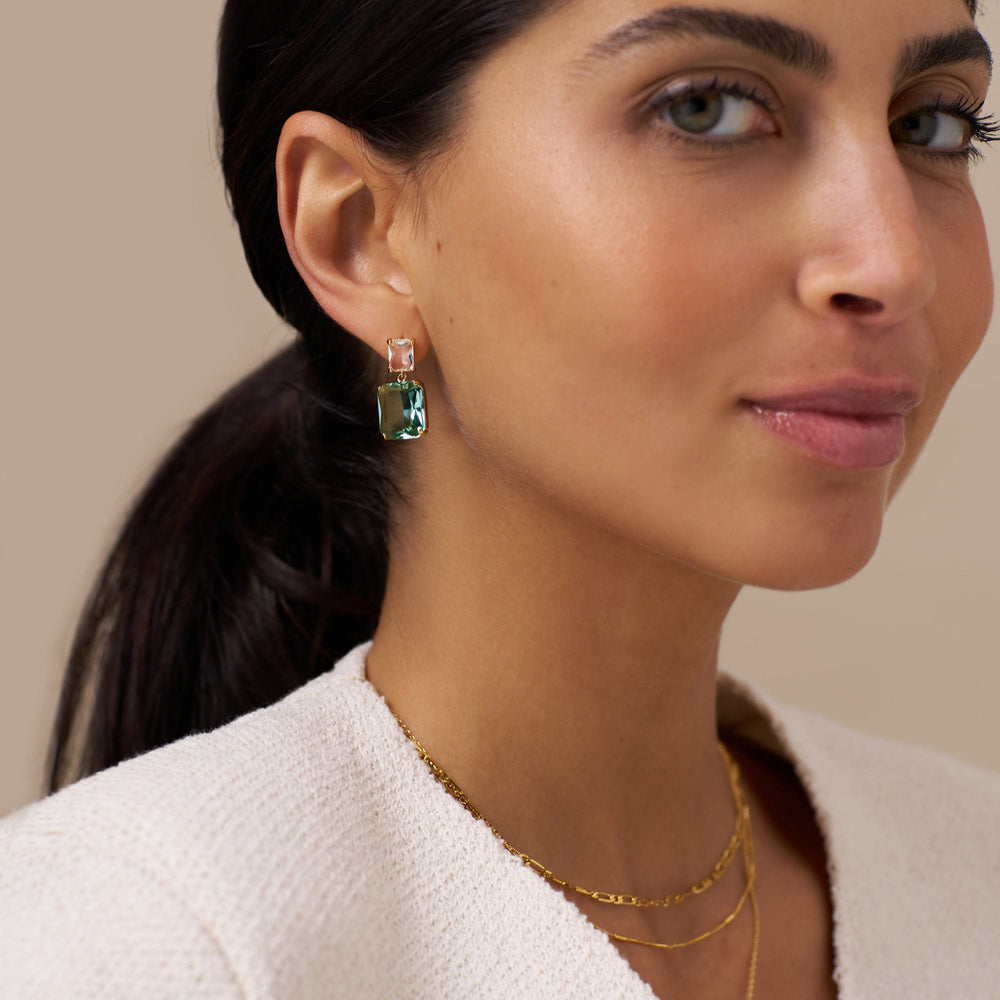 Statement Earrings Statement Crystal Double Drop Earrings Orelia Jewellery