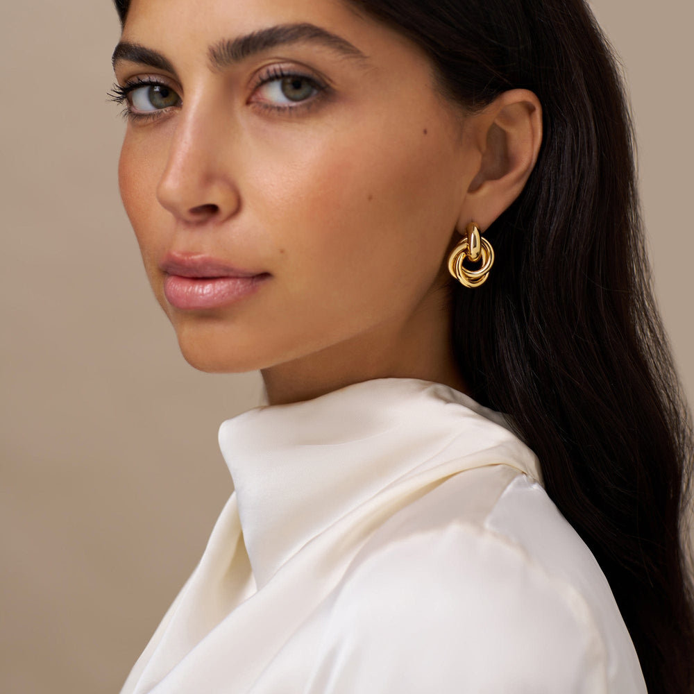 Statement Earrings Statement Interlocking Earrings - Gold Orelia Jewellery