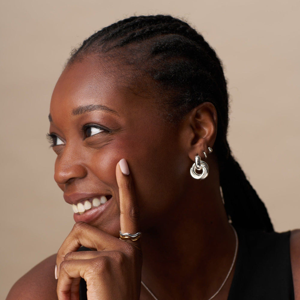 Statement Earrings Statement Interlocking Earrings - Silver Orelia Jewellery