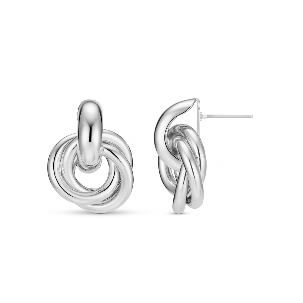 Statement Earrings Statement Interlocking Earrings - Silver Orelia Jewellery