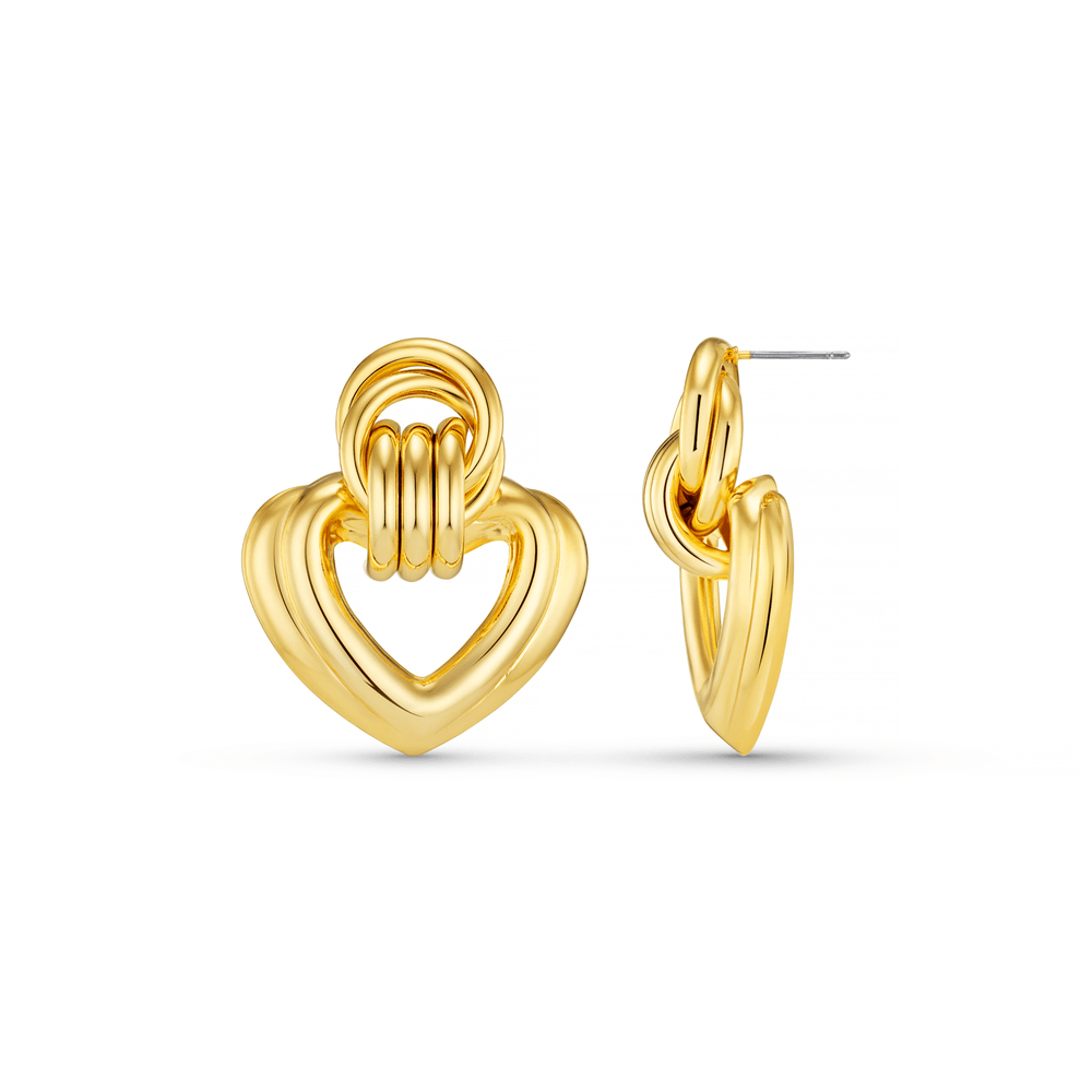 Statement Earrings Statement Interlocking Textured Heart Earrings Orelia Jewellery