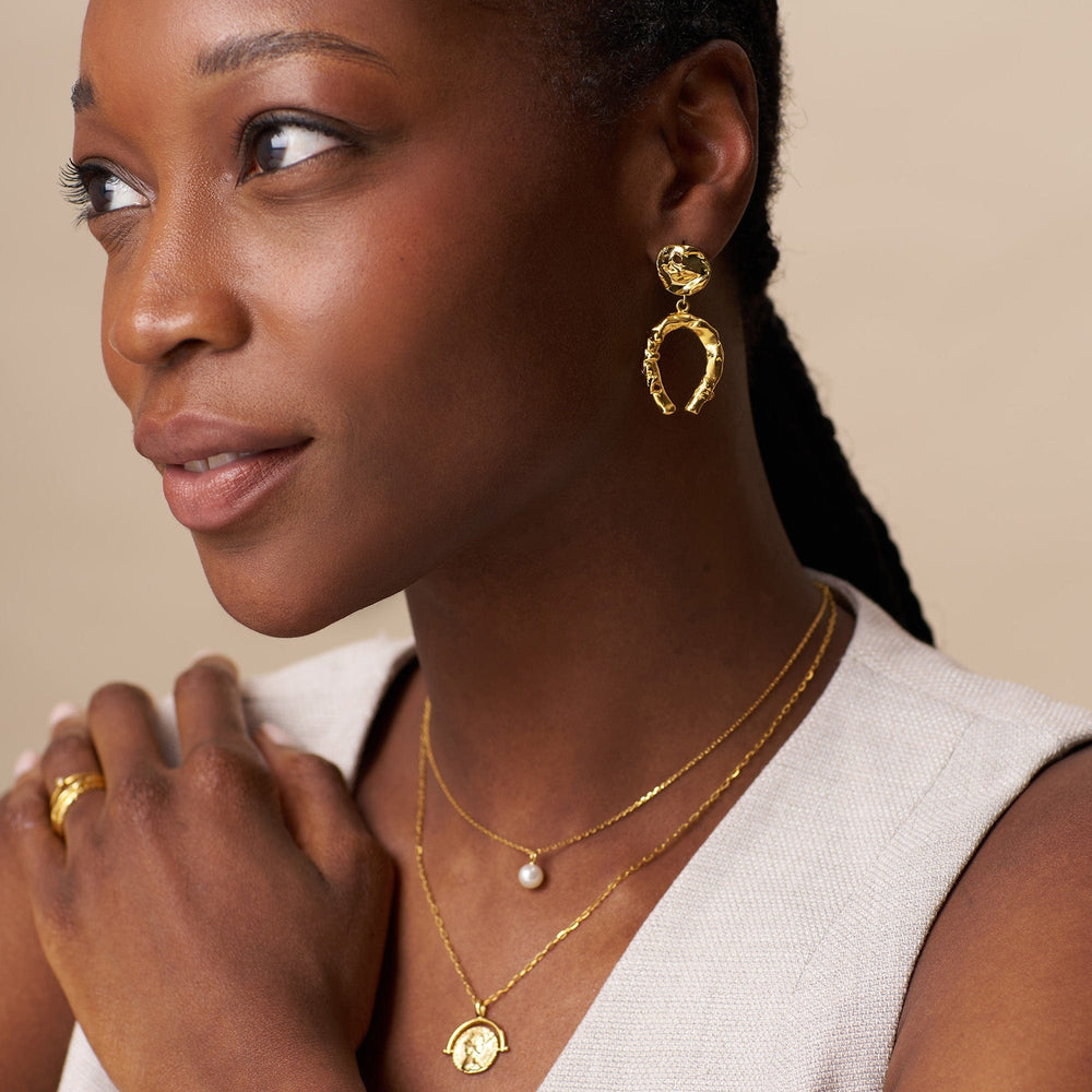 Statement Earrings Statement Molten Horseshoe Drop Earrings Orelia Jewellery