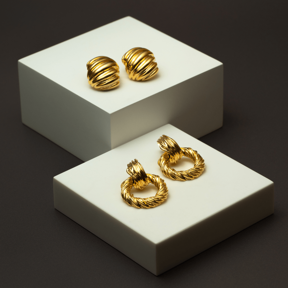 Statement Earrings Statement Textured Door Knocker Earrings Orelia Jewellery