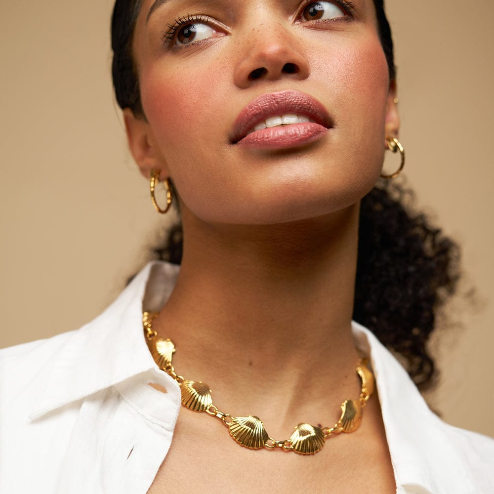 Statement Necklace Default Statement Metal Shell Collar Necklace Orelia Jewellery