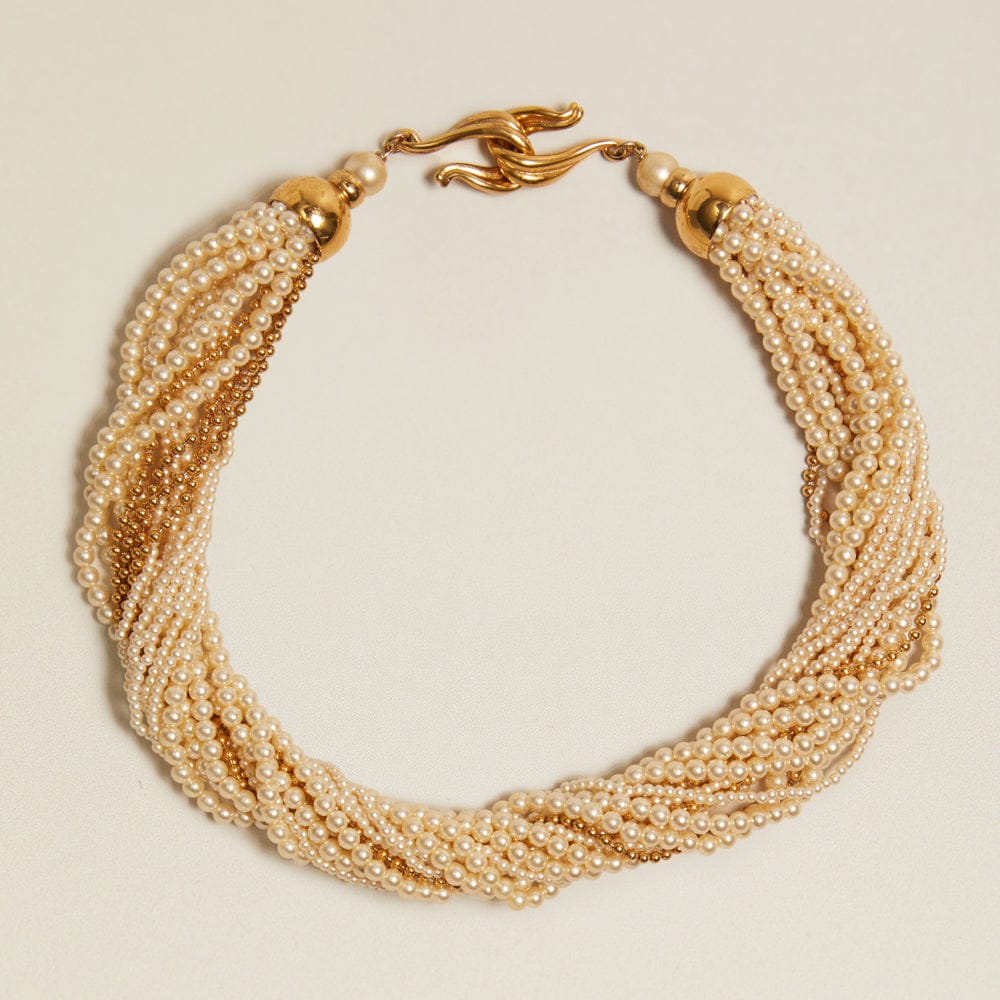 Statement Necklace Default Vintage Statement Faux Pearl Collar Necklace Orelia Jewellery