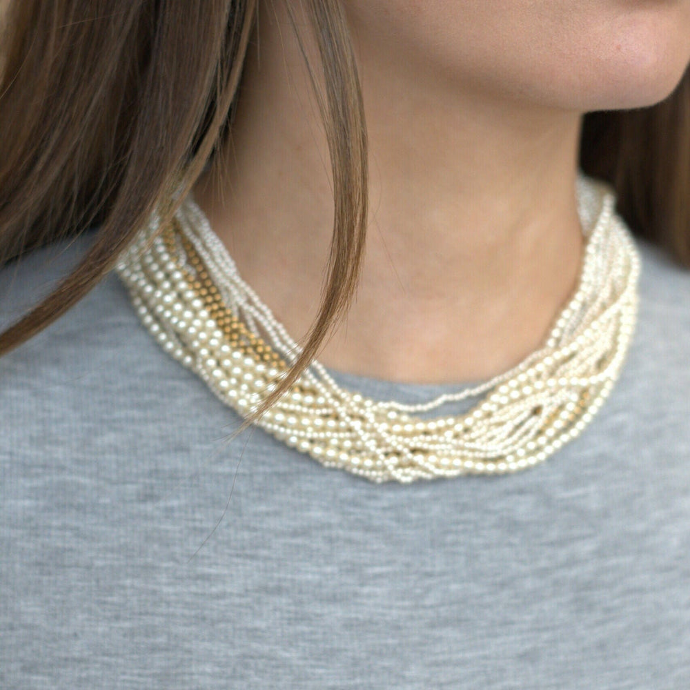 Statement Necklace Default Vintage Statement Faux Pearl Collar Necklace Orelia Jewellery