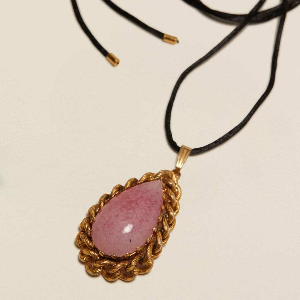 Statement Necklace Default Vintage Statement Pink Stone Pendant Orelia Jewellery