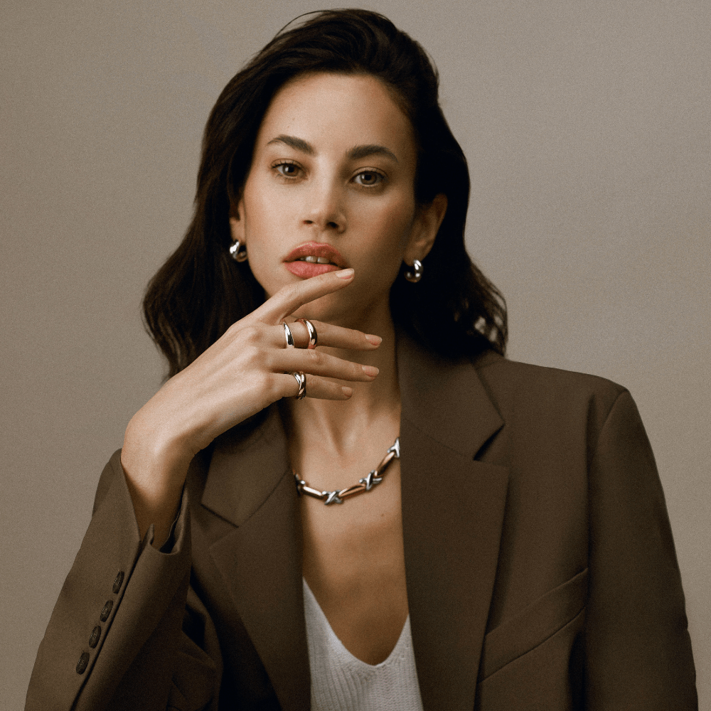 Statement Necklace LUXE Statement Mixed Plate Cross Necklace Orelia Jewellery