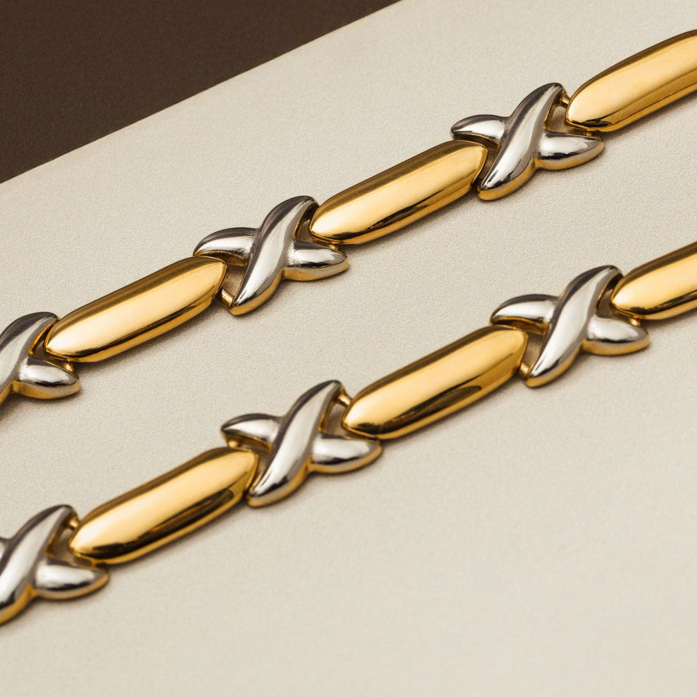 Statement Necklace LUXE Statement Mixed Plate Cross Necklace Orelia Jewellery