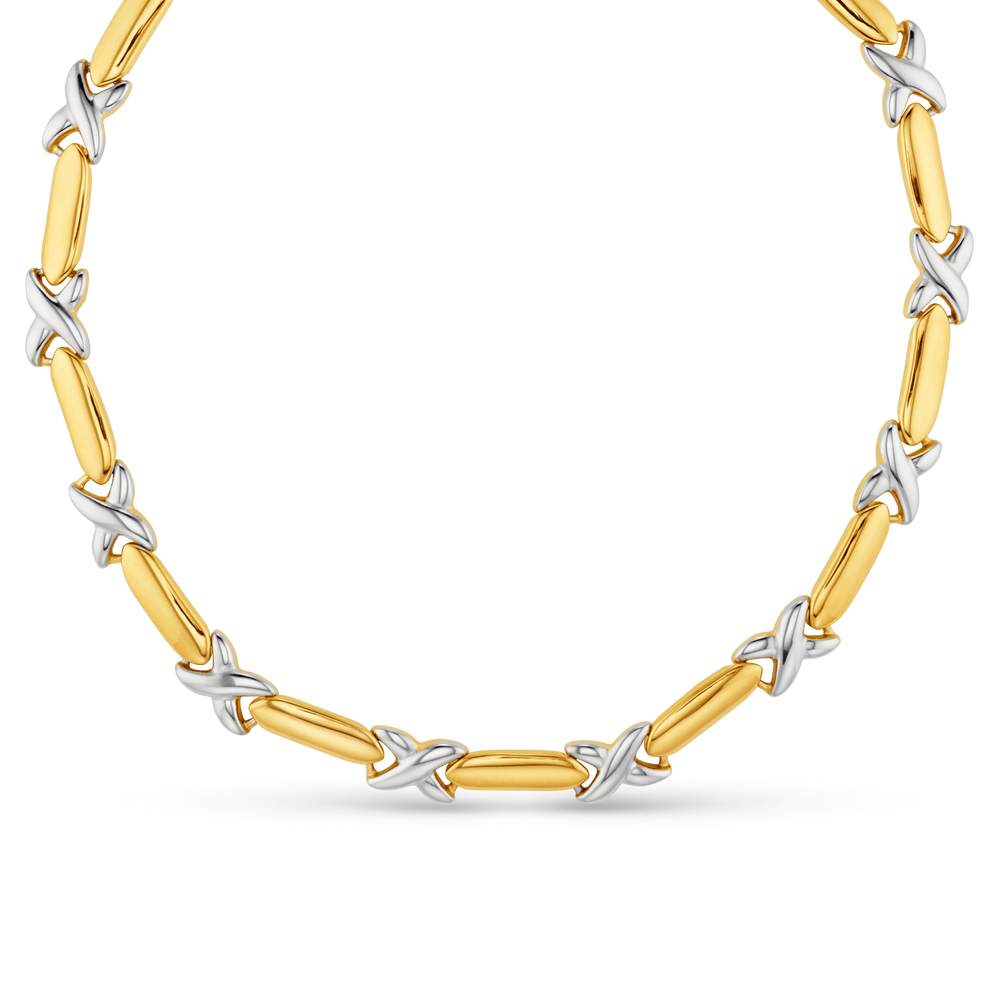 Statement Necklace LUXE Statement Mixed Plate Cross Necklace Orelia Jewellery