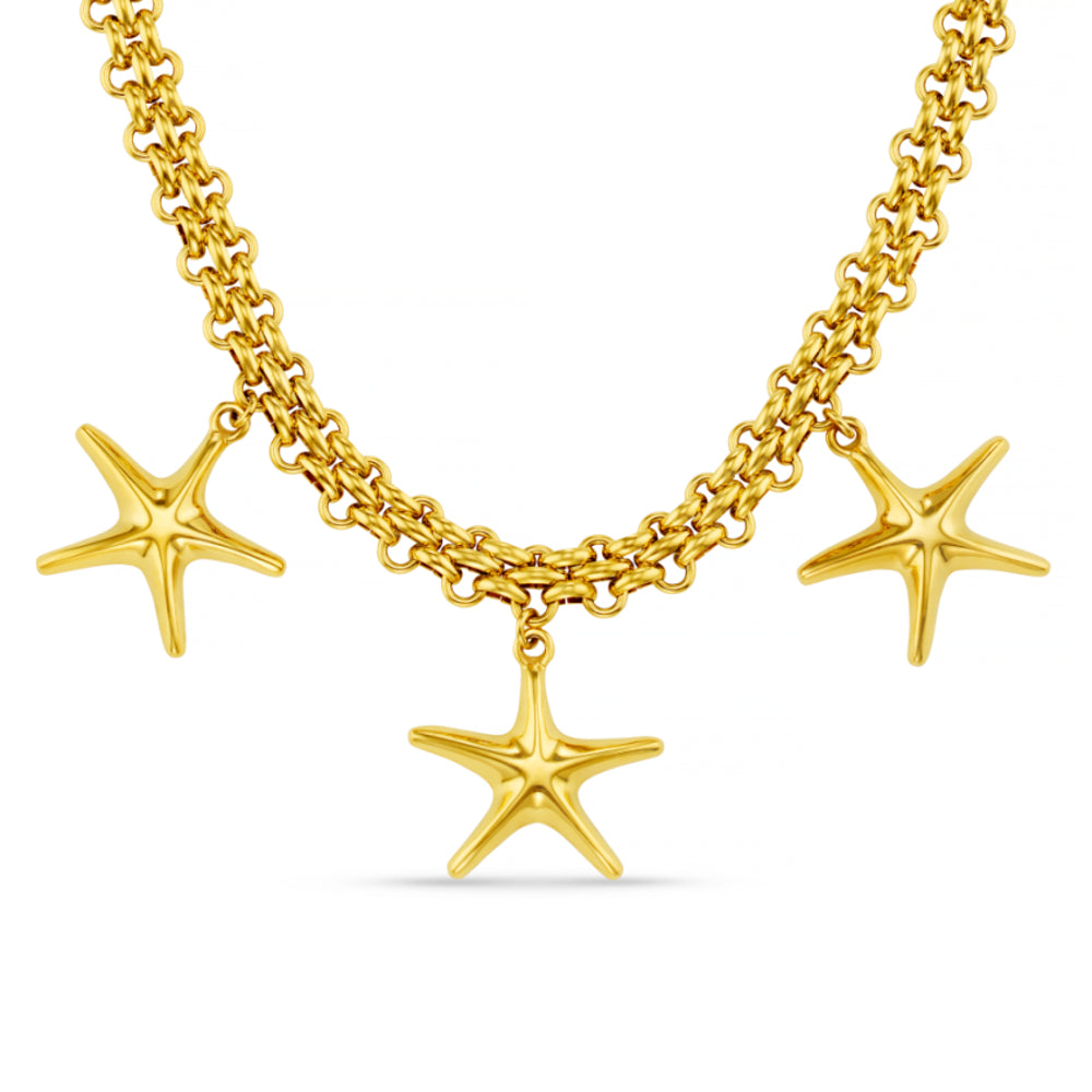 Statement Necklace ONE LUXE Statement Chain & Starfish Necklace Orelia Jewellery