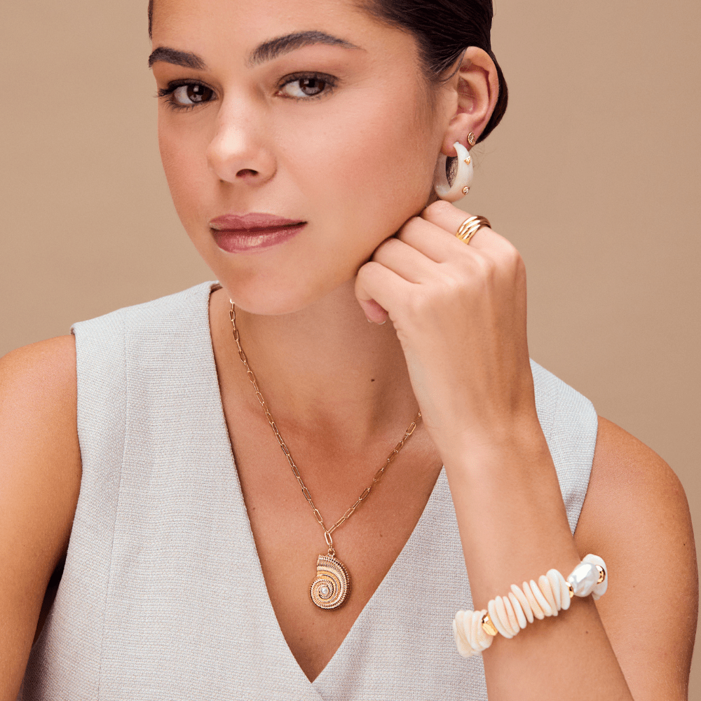 Statement Necklace Textured Ammonite Statement Necklace Orelia Jewellery