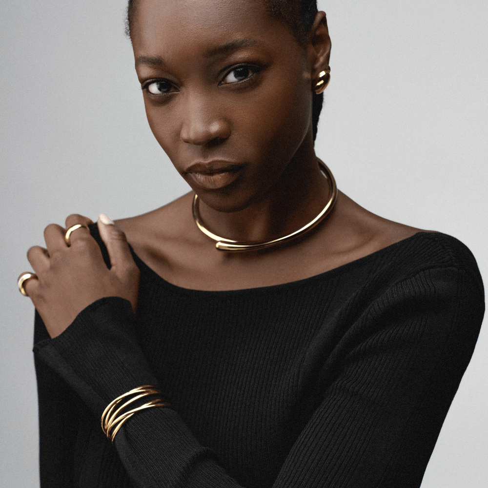 Statement Neckwear Metal Hinged Tapered Torque Orelia Jewellery