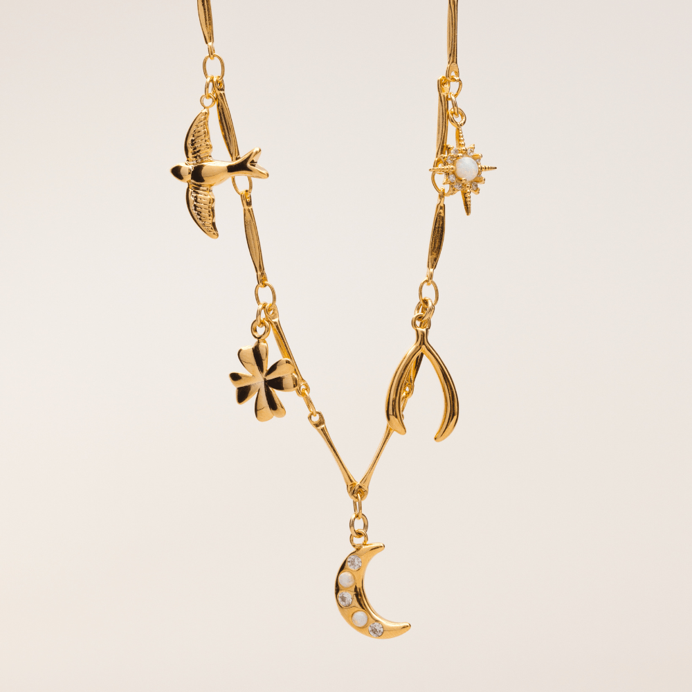 Statement Neckwear Mixed Lucky Charm Necklace Orelia Jewellery