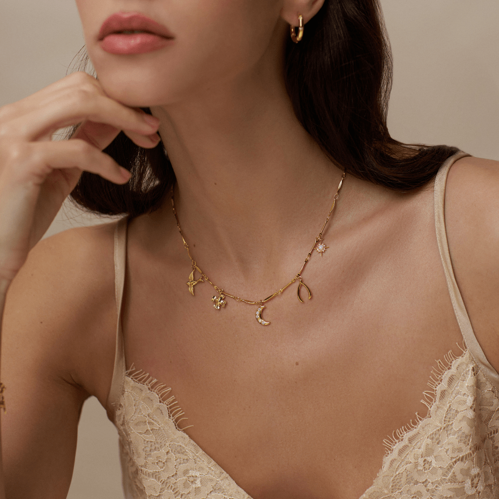 Statement Neckwear Mixed Lucky Charm Necklace Orelia Jewellery