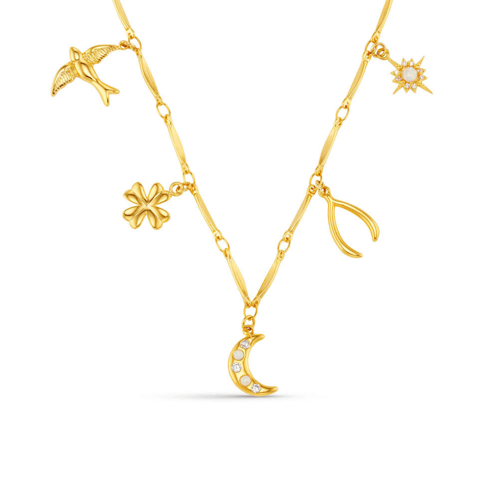 Statement Neckwear Mixed Lucky Charm Necklace Orelia Jewellery