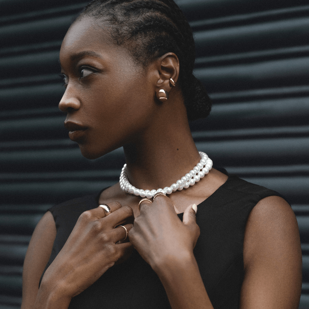 Statement Neckwear Statement Pearl T-Bar Necklace Orelia Jewellery