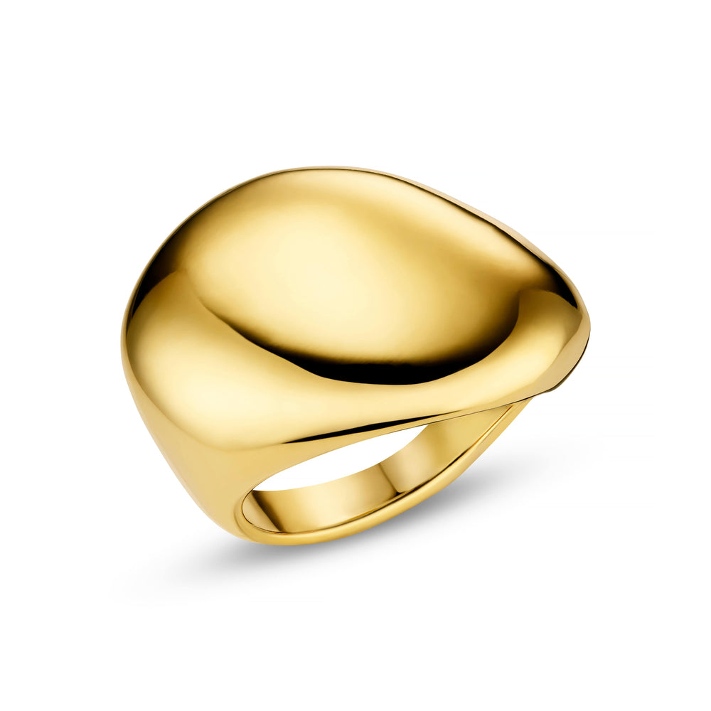 Statement Organic Pebble Ring - Gold Orelia Jewellery