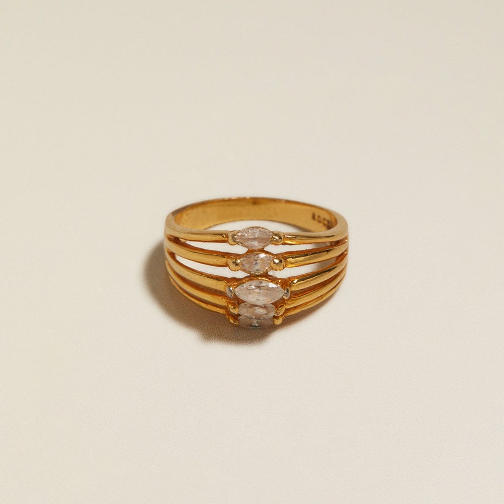 Statement Ring ONE Vintage 5-Row Crystal Ring Orelia Jewellery