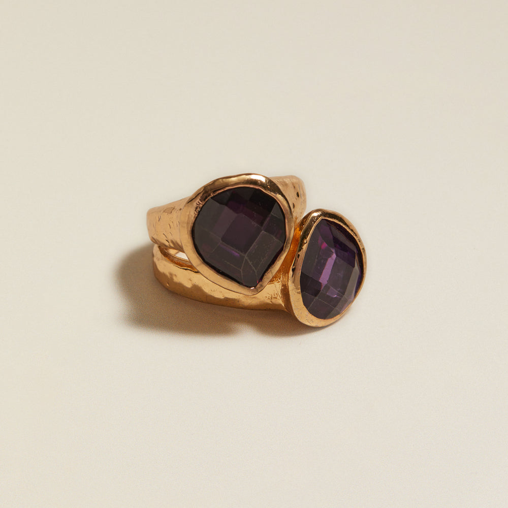 Statement Ring ONE Vintage Chunky Statement Purple Stone Ring Orelia Jewellery