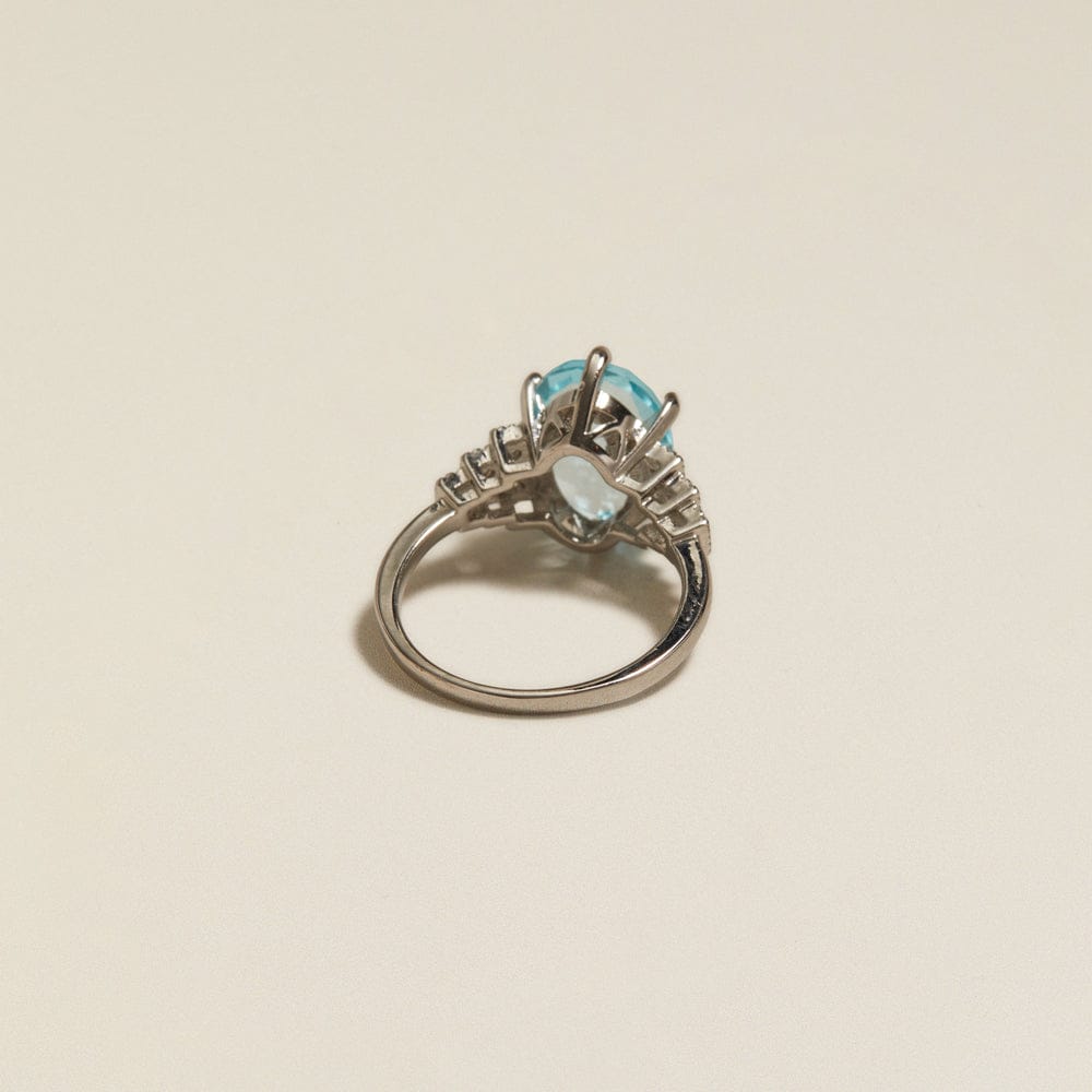 Statement Ring ONE Vintage Ocean Blue Pavé Ring Orelia Jewellery