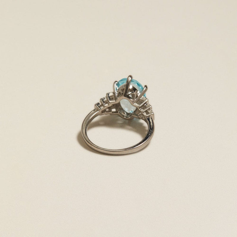 Statement Ring ONE Vintage Ocean Blue Pavé Ring Orelia Jewellery