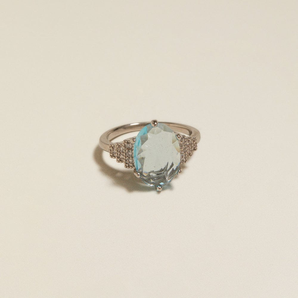 Statement Ring ONE Vintage Ocean Blue Pavé Ring Orelia Jewellery