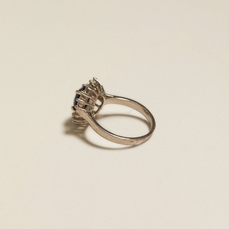 Statement Ring ONE Vintage Oval Sapphire Cluster Ring Orelia Jewellery