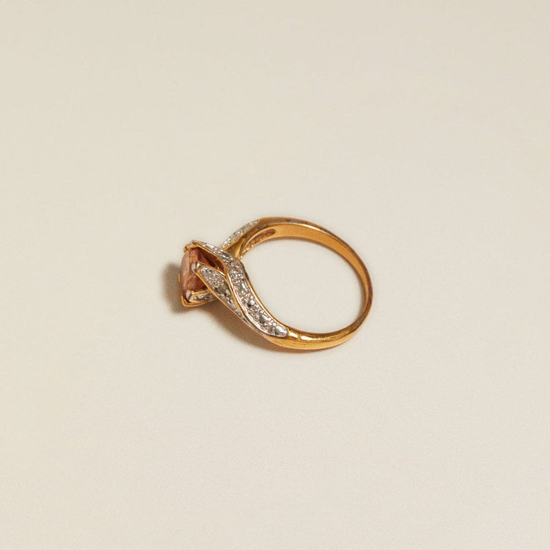 Statement Ring ONE Vintage Pavé & Rose Swirl Ring Orelia Jewellery