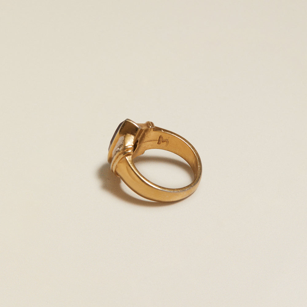 Statement Ring ONE Vintage Ruby Marquise-Cut Ring Orelia Jewellery