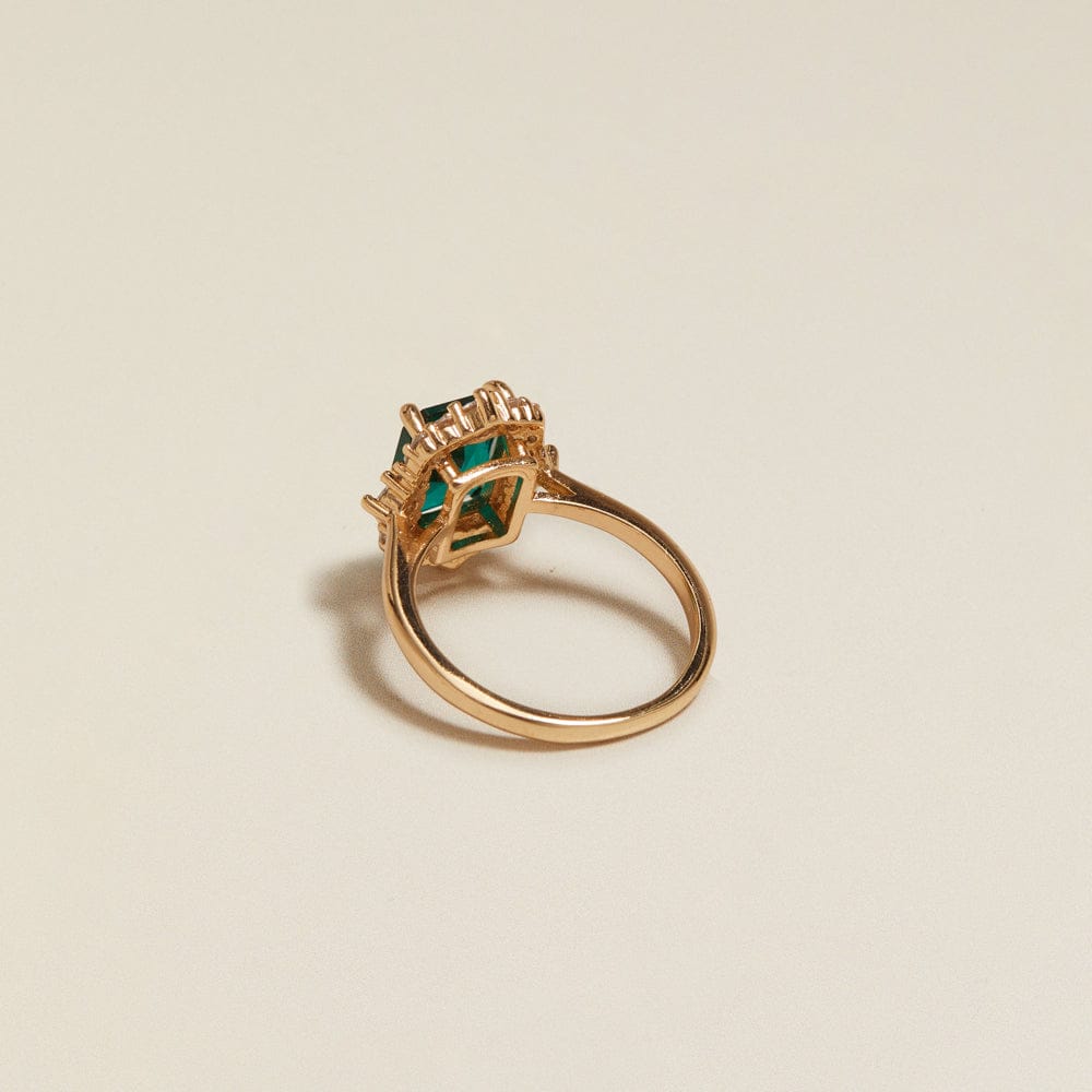 Statement Ring ONE Vintage Square Emerald Pavé Ring Orelia Jewellery