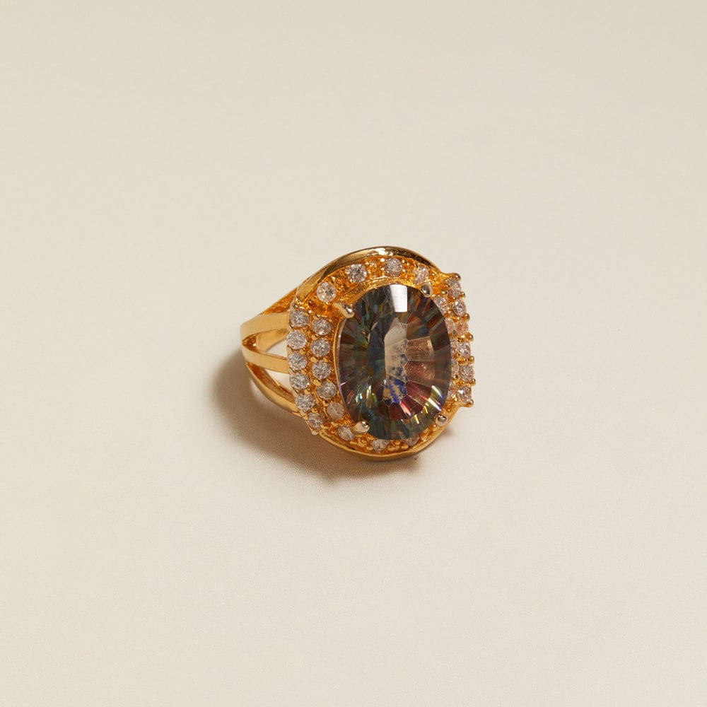 Statement Ring ONE Vintage Statement Grey Pavé Ring Orelia Jewellery