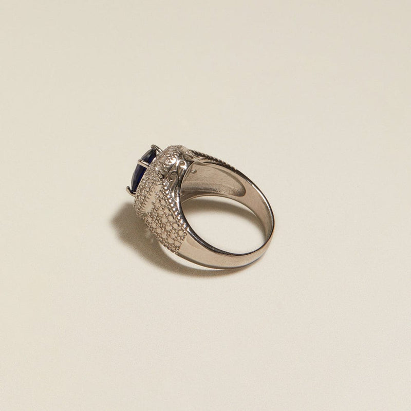 Statement Ring ONE Vintage Swarovski® Blue Stone Ring Orelia Jewellery