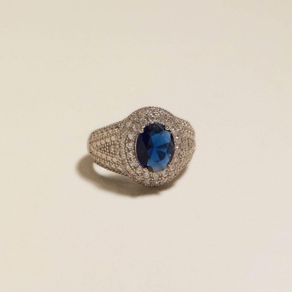 Statement Ring ONE Vintage Swarovski® Blue Stone Ring Orelia Jewellery