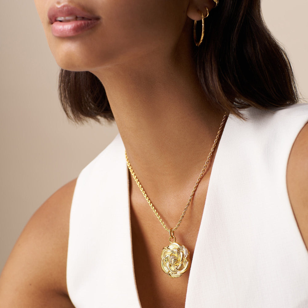 Statement Rosette & Rope Chain Necklace Orelia Jewellery